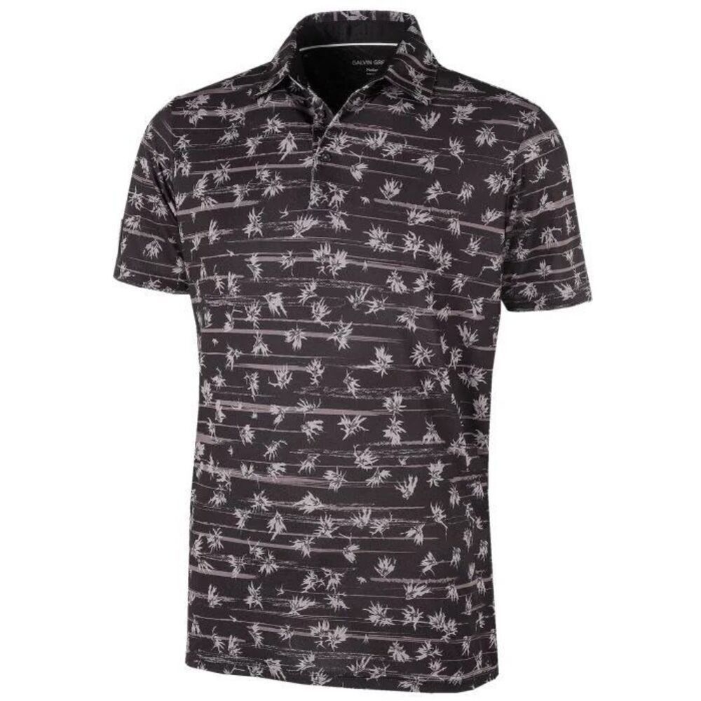 Galvin Green Malik Ventil8+ Polo Black/Sharkskin Large